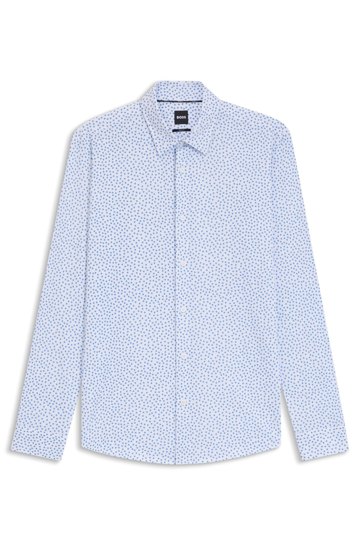 SLIM-FIT SHIRT IN PRINTED COTTON - 1