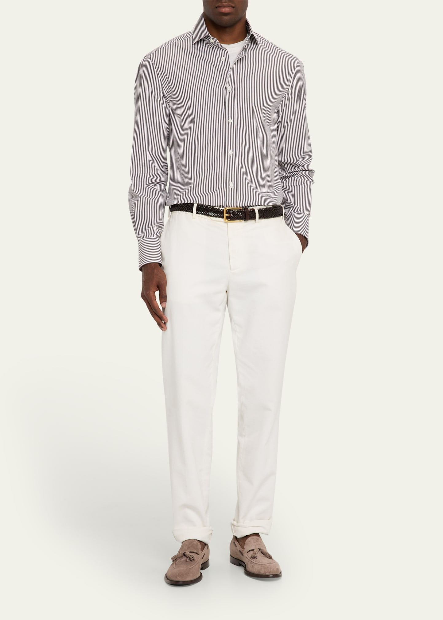 Men's Narrow Striped Long-Sleeve Shirt - 2