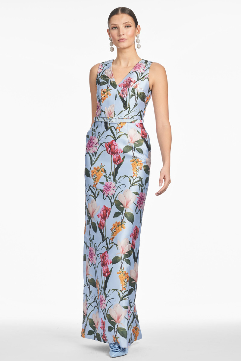 ADELLYN GOWN - GLACIAL BLUE BLOSSOMS 1