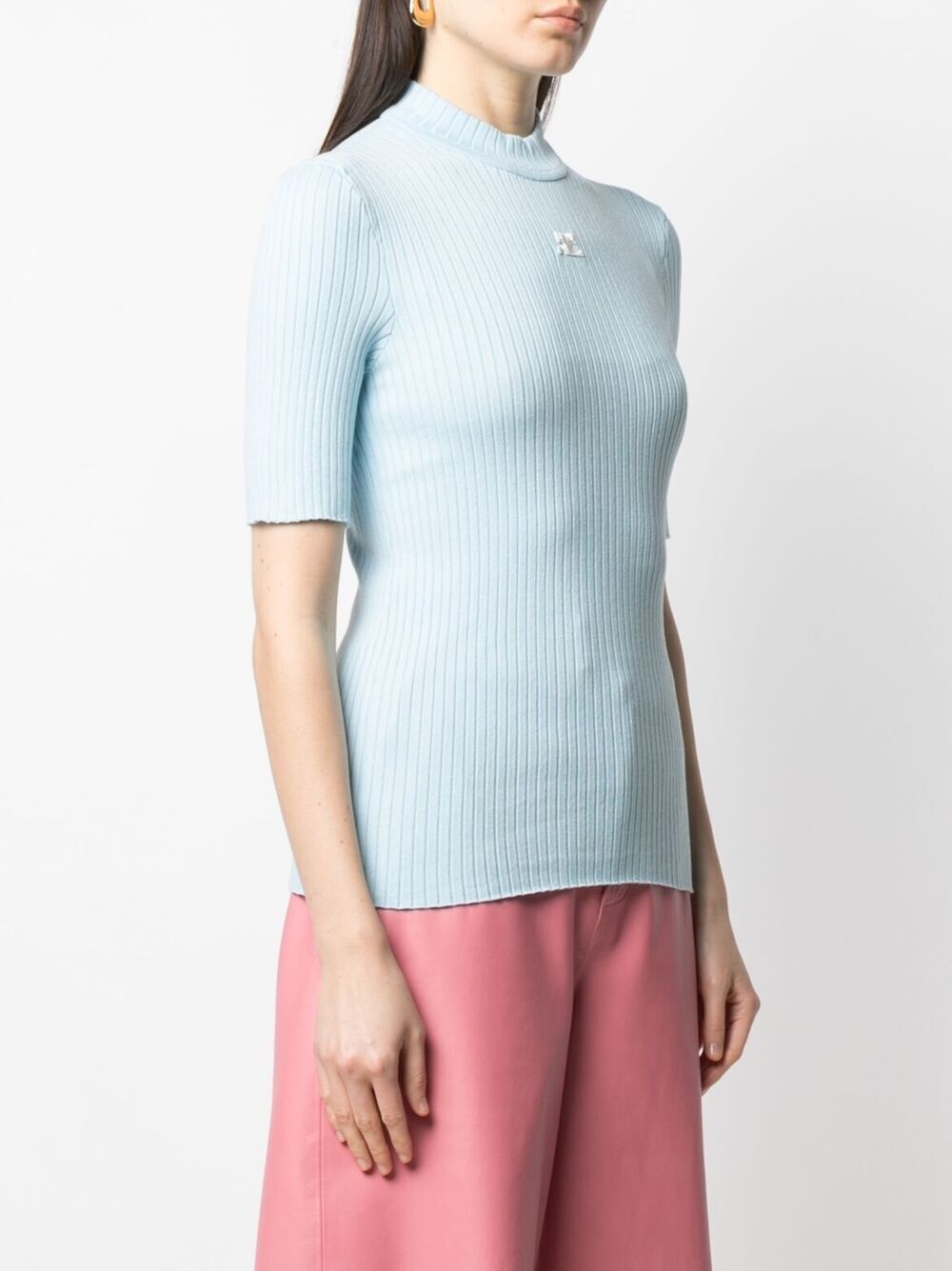 logo-embroidered ribbed sweater - 3