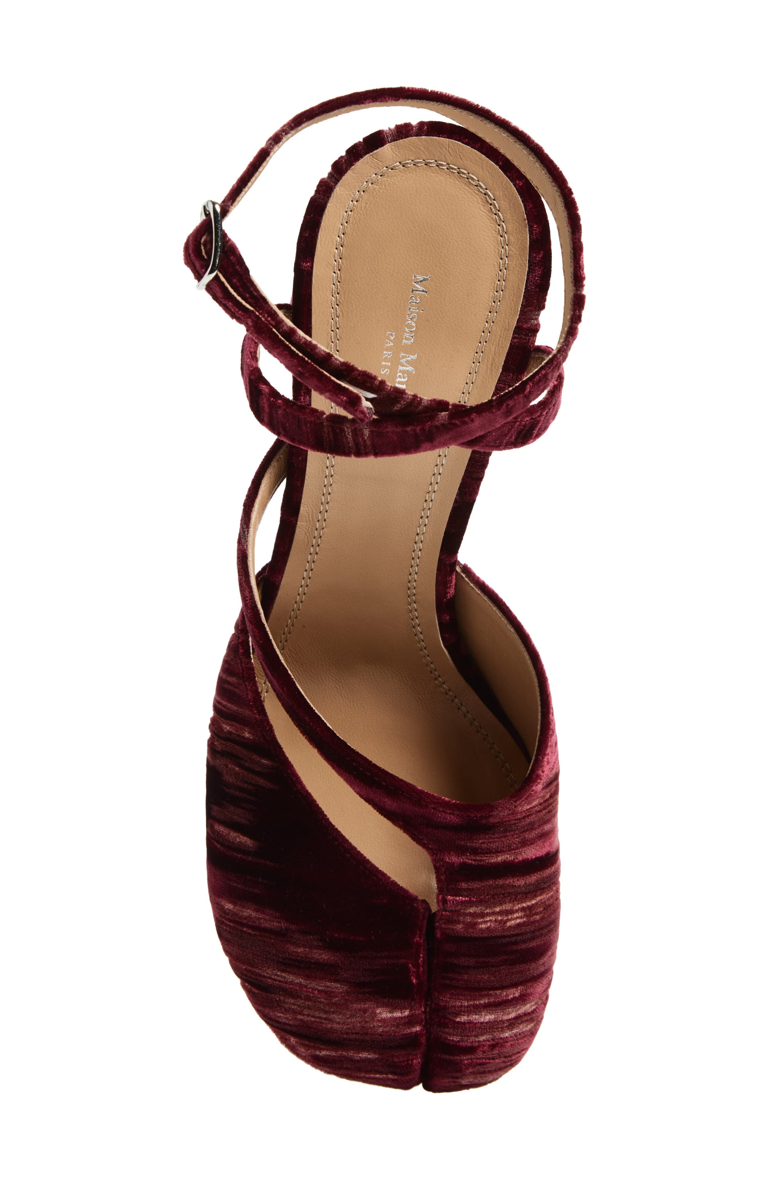 Maison Margiela Tabi Ankle Strap Pump in Cordovan Red at Nordstrom - 5