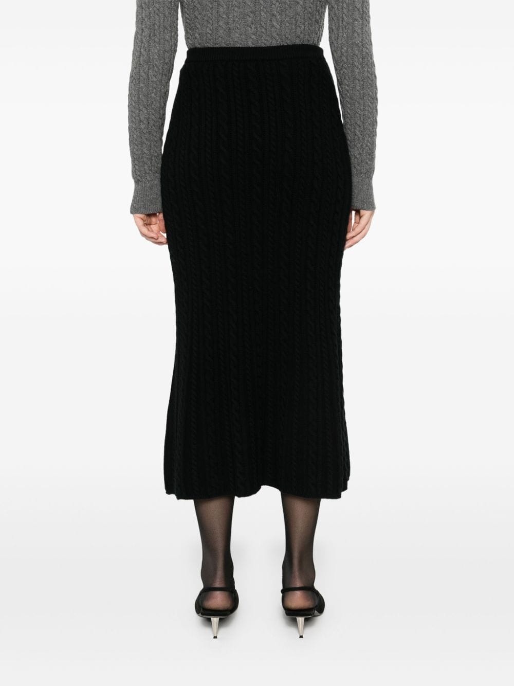 knitted wool maxi skirt - 4