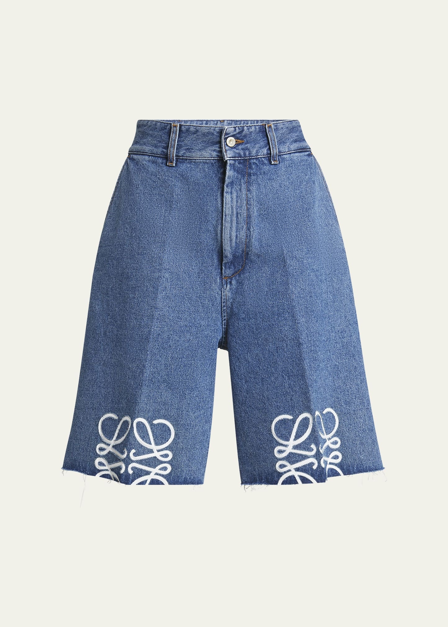 Anagram Long Denim Shorts - 1