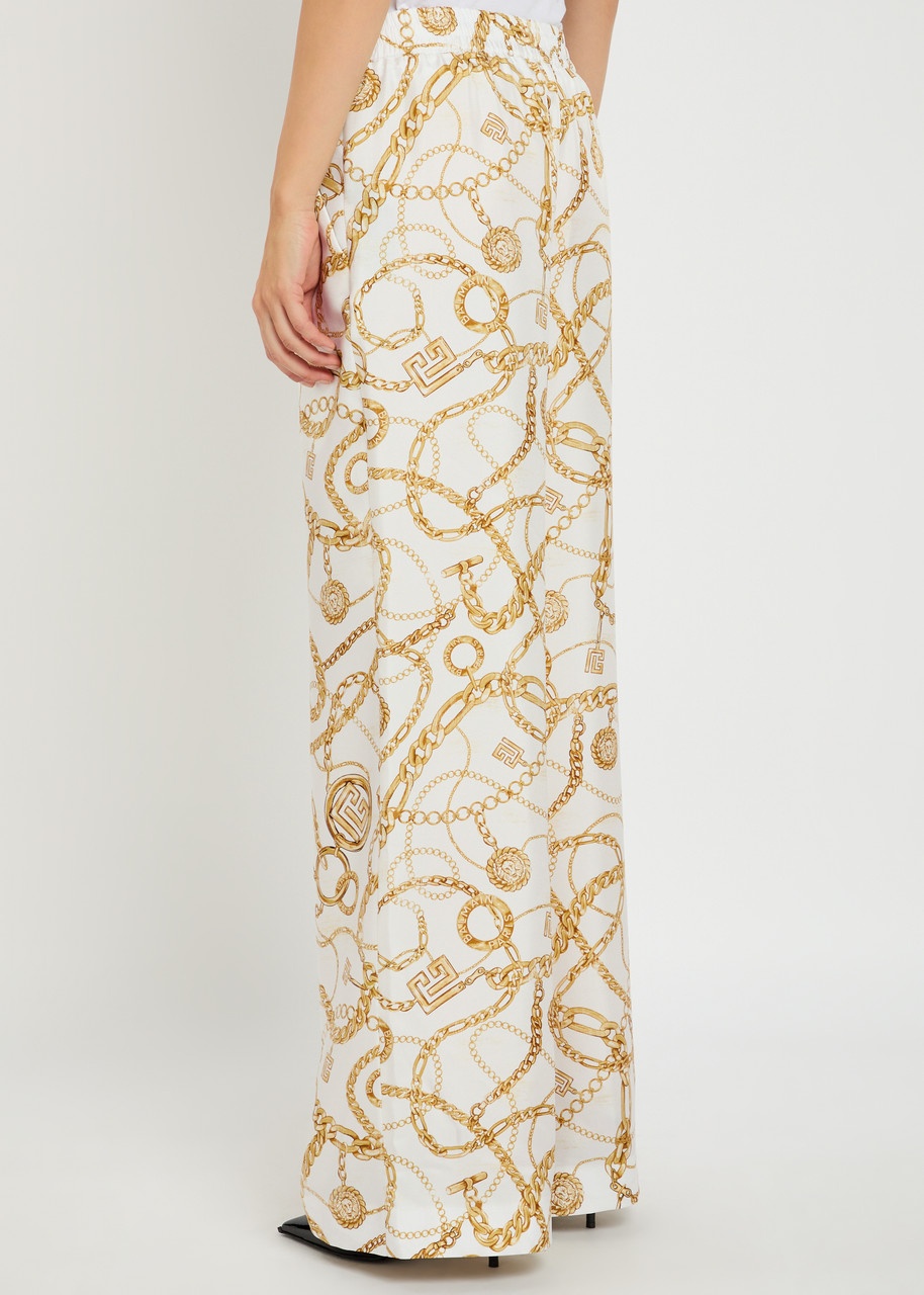 Balmain Printed Silk Trousers - 3
