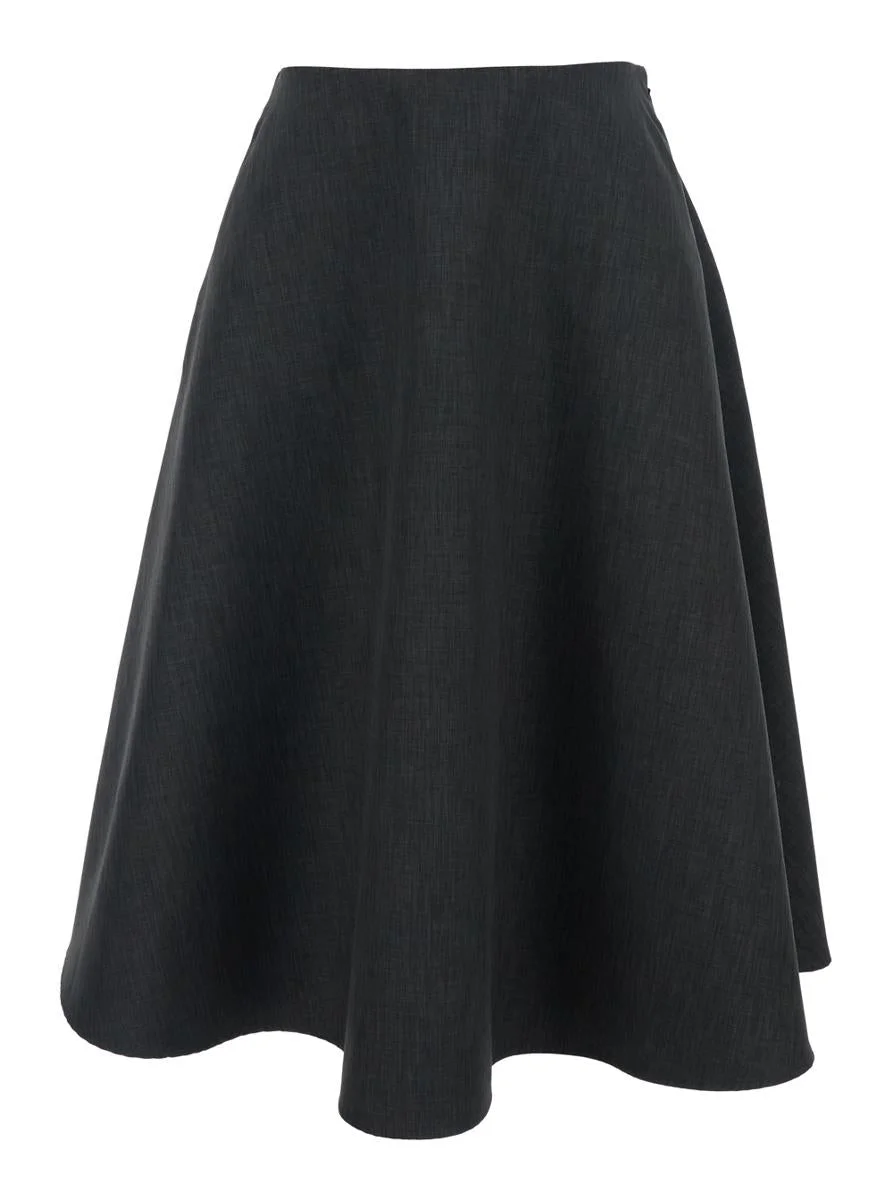 Msgm Grey Skirt With Side Concealed Zip Closure In Tech Fabric Woman - 1