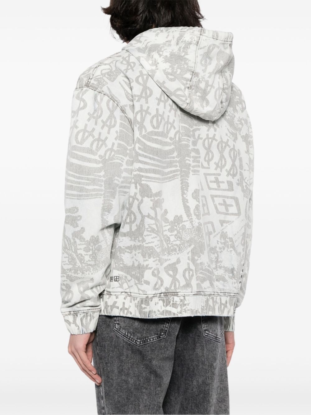 logo-print hooded zip jacket - 4