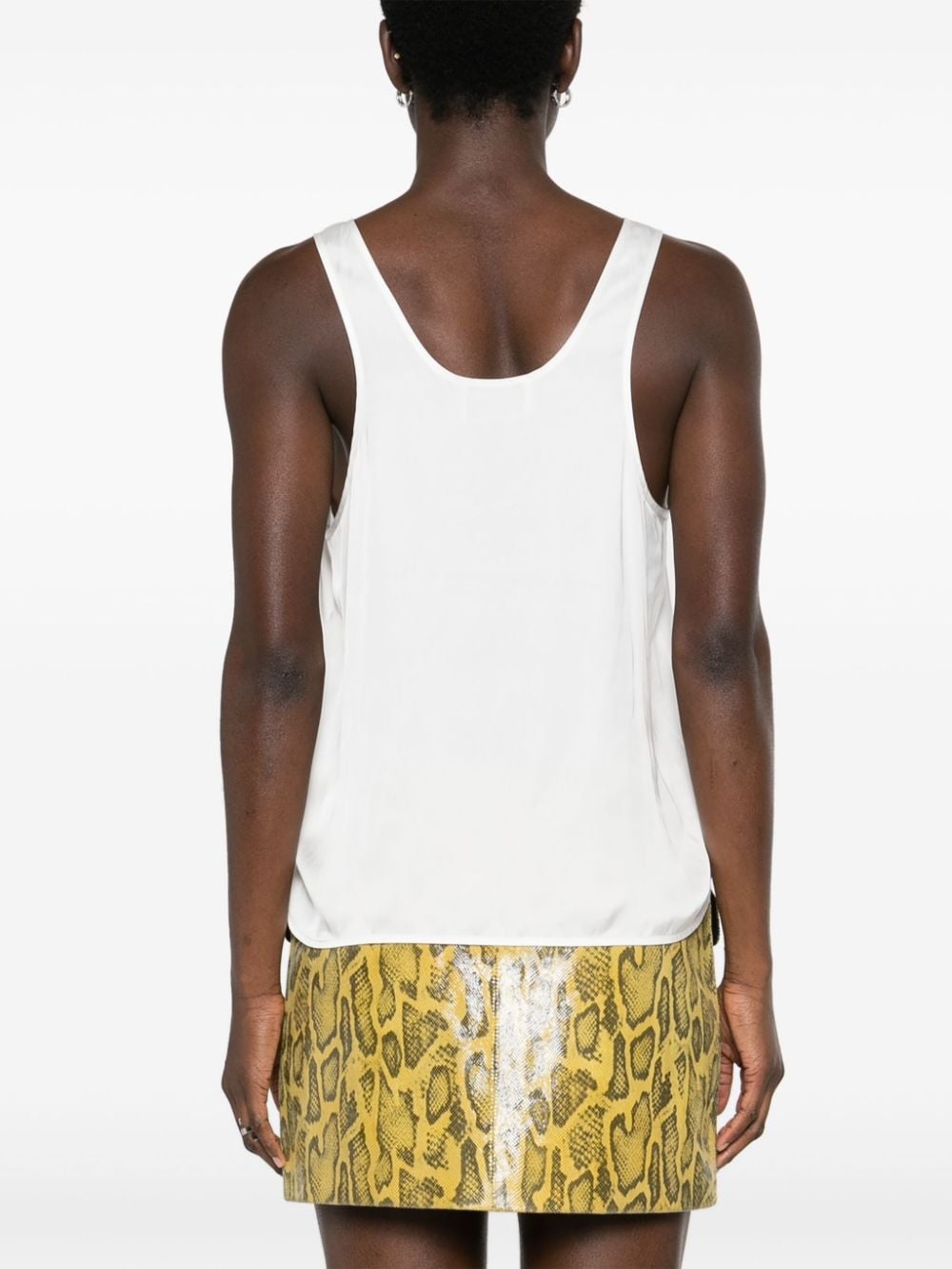 scoop-neck satin tank top - 4