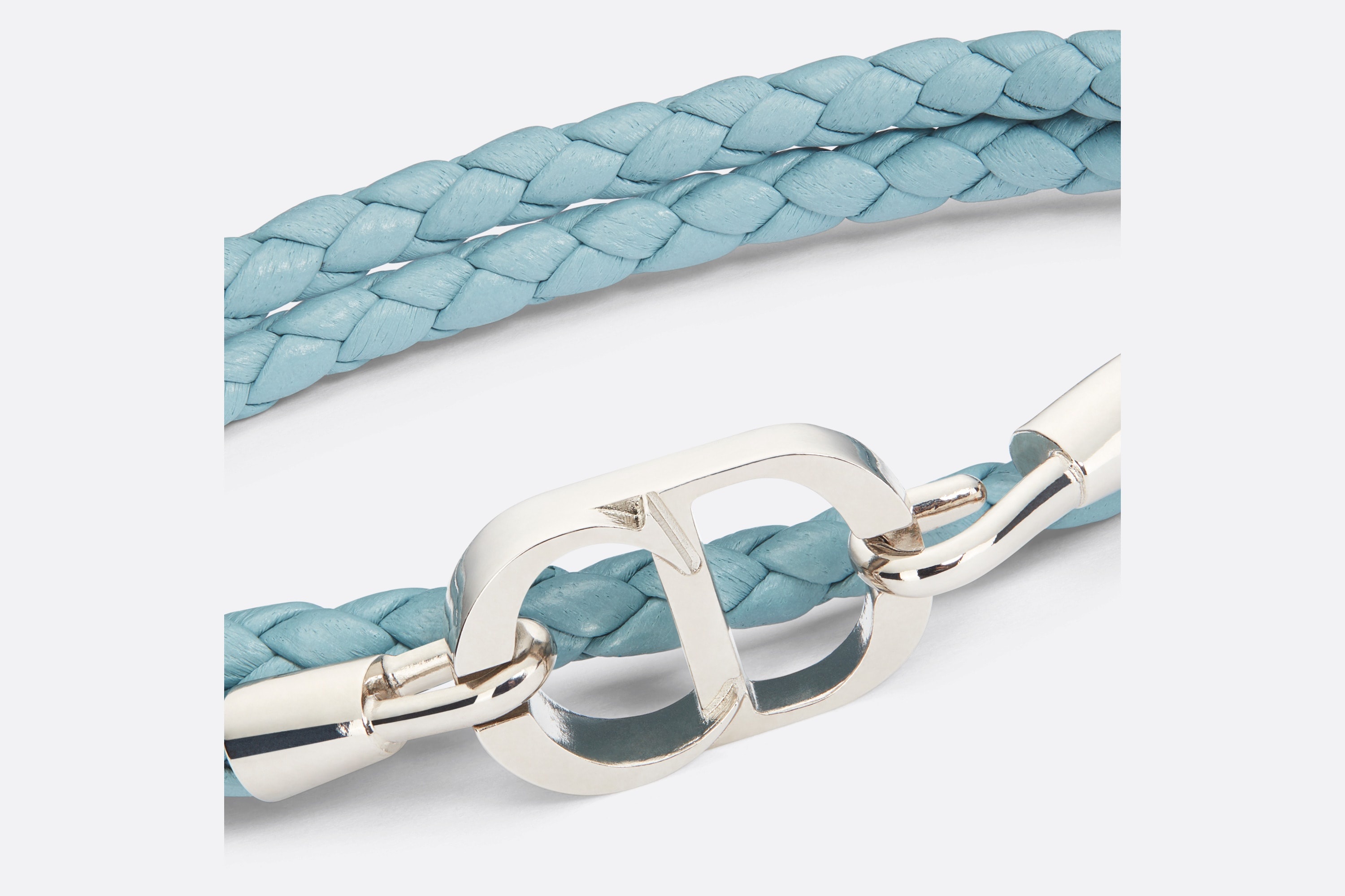 CD Icon Braided Leather Bracelet - 3