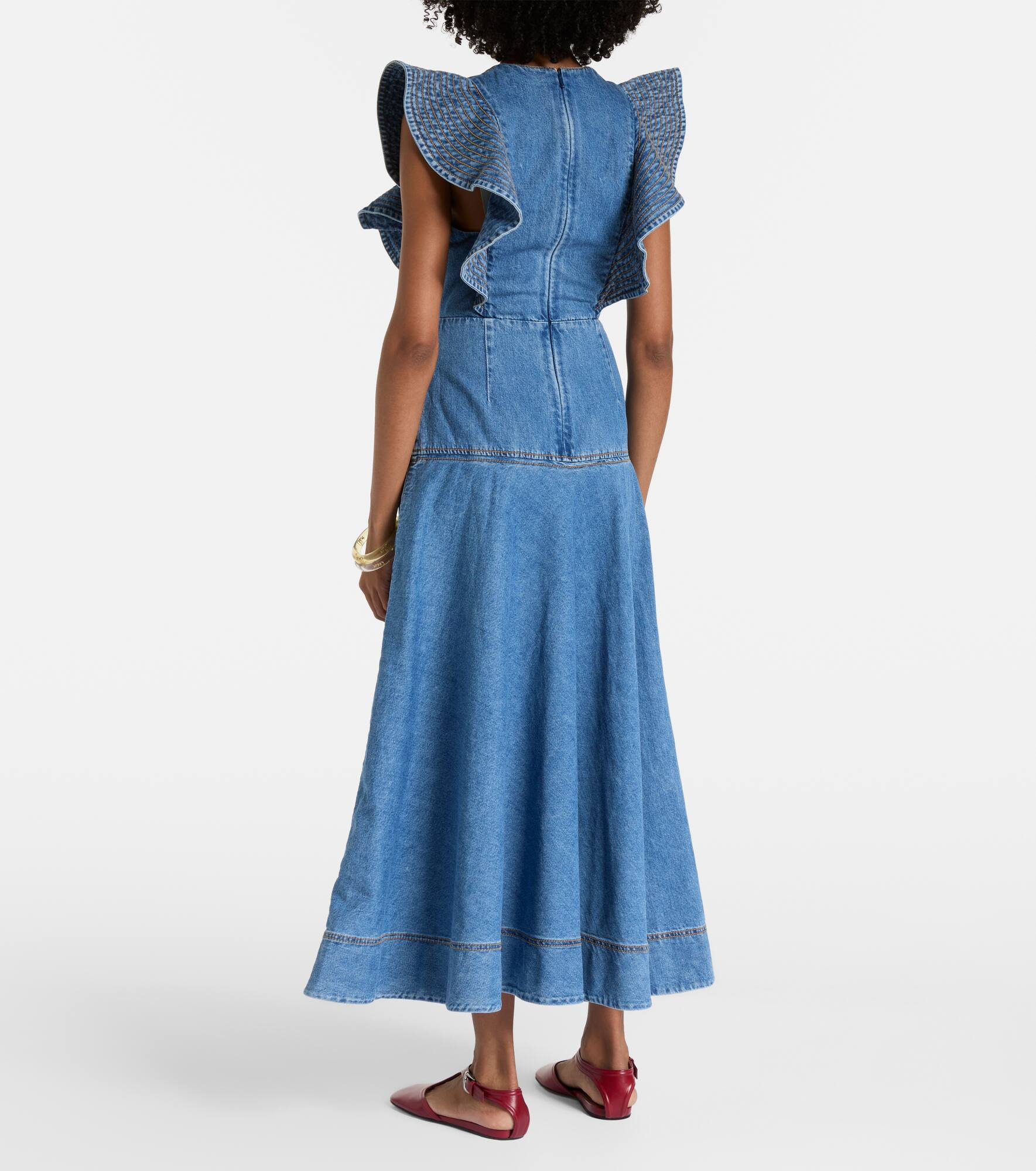 Stephi ruffled denim maxi dress - 3