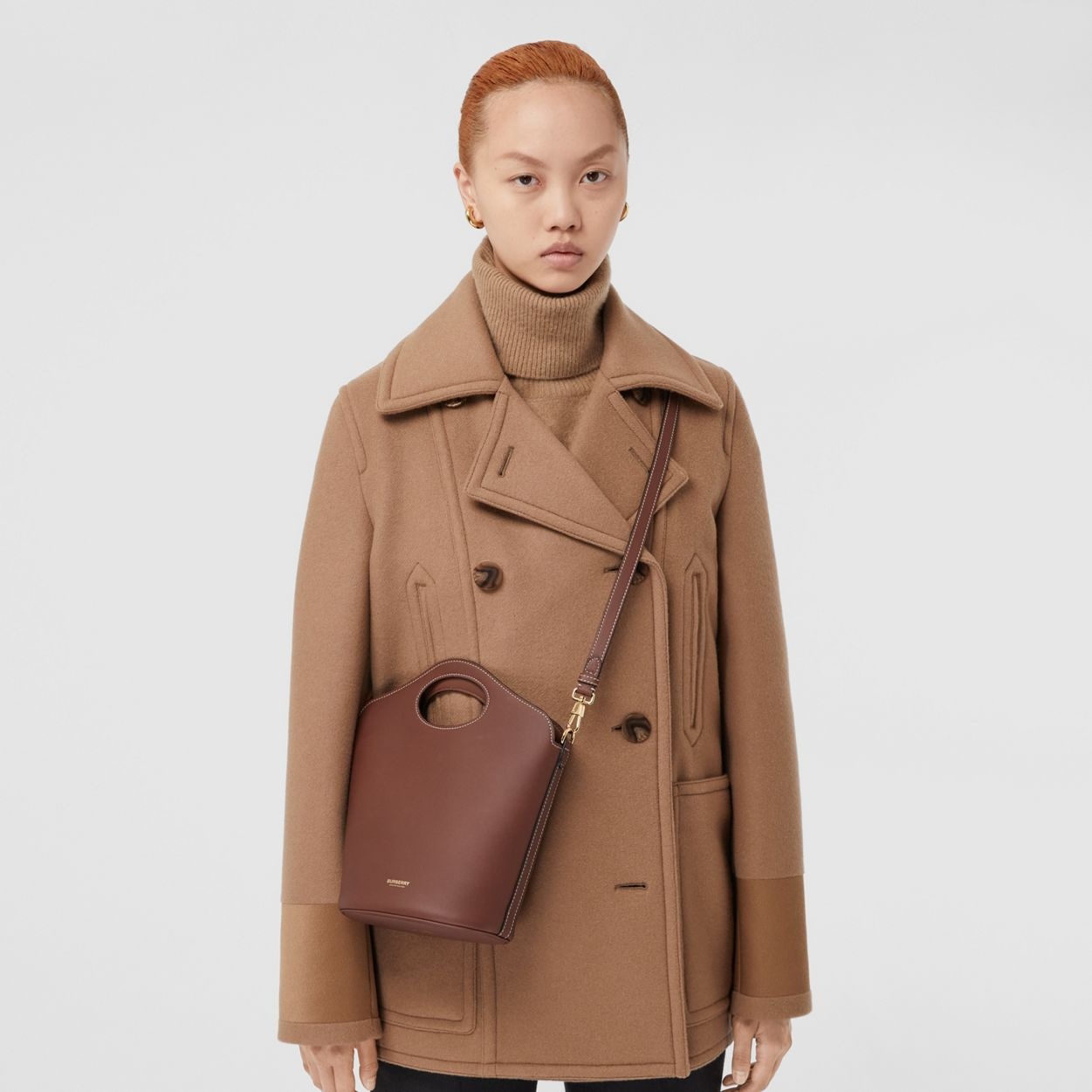 Small Leather Pocket Bucket Bag - 9