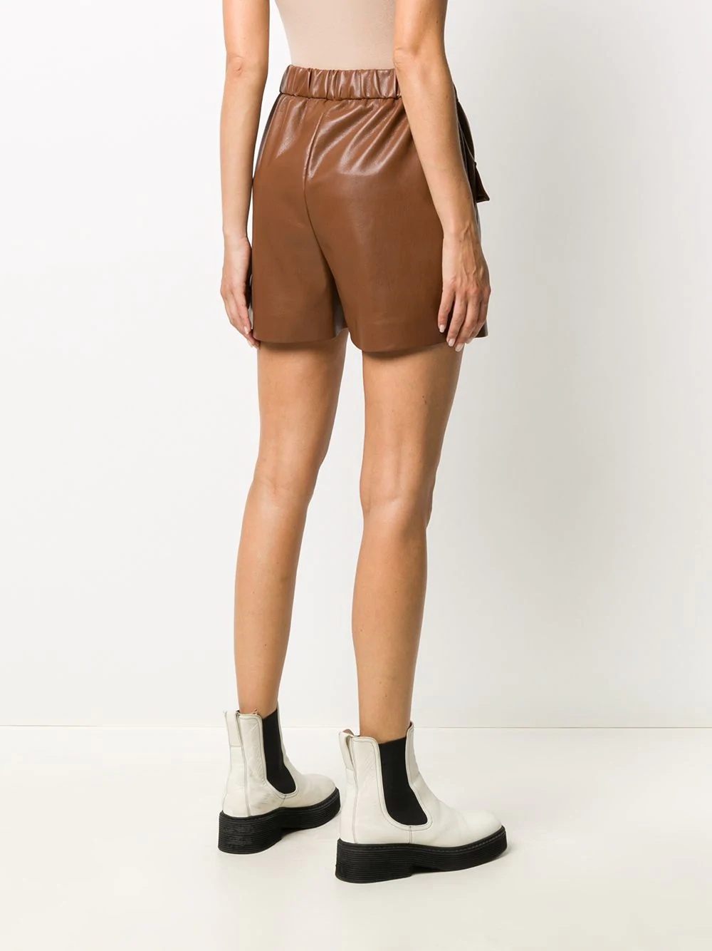 faux-leather shorts - 4