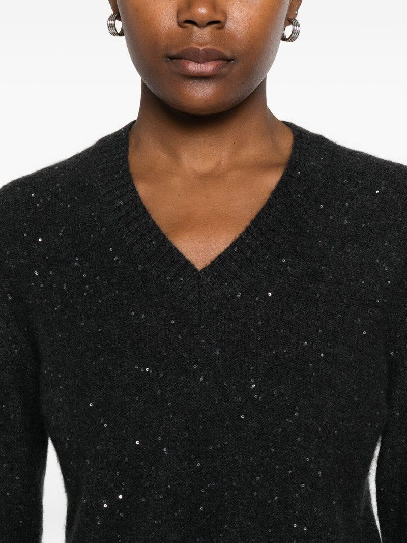 sequin-embellished V-neck sweater 5