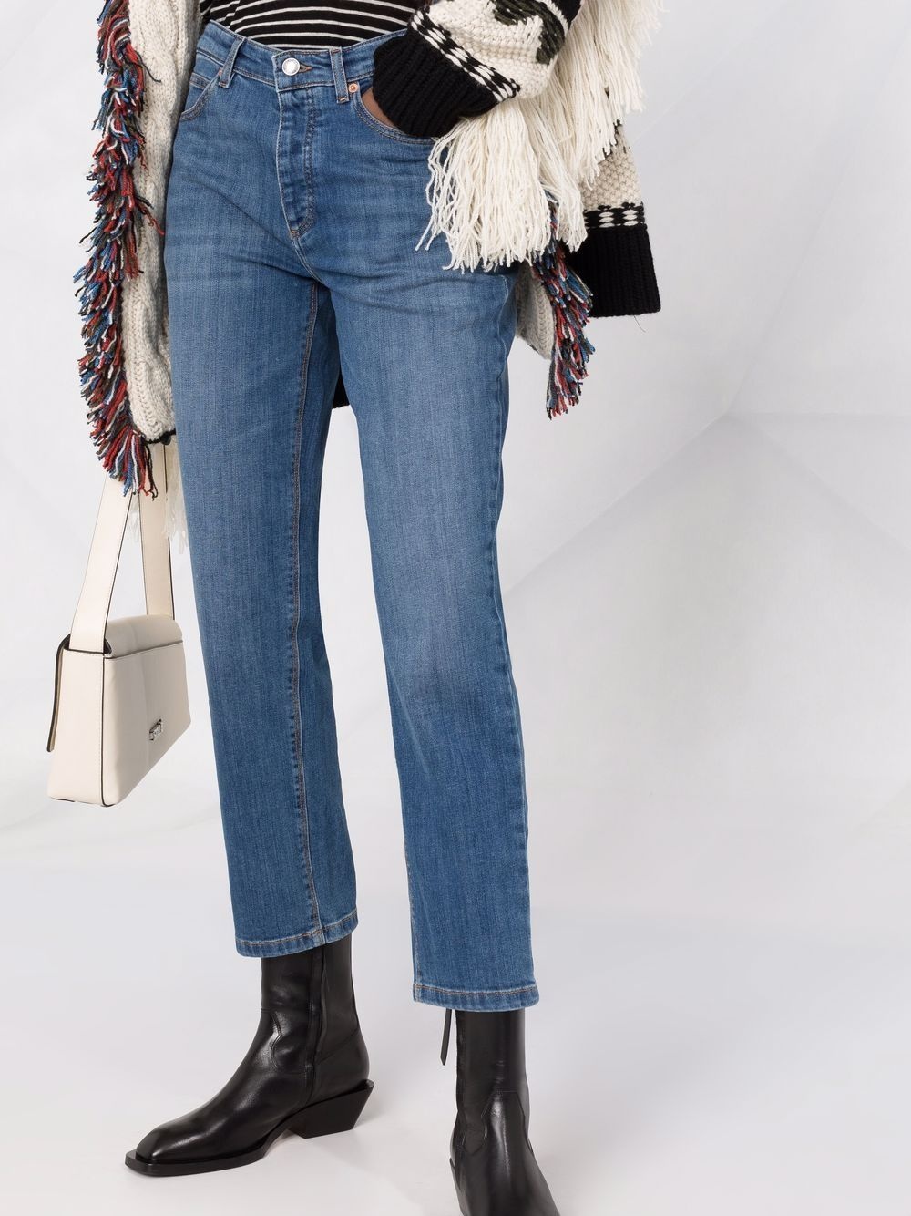 cropped slim-fit jeans - 5