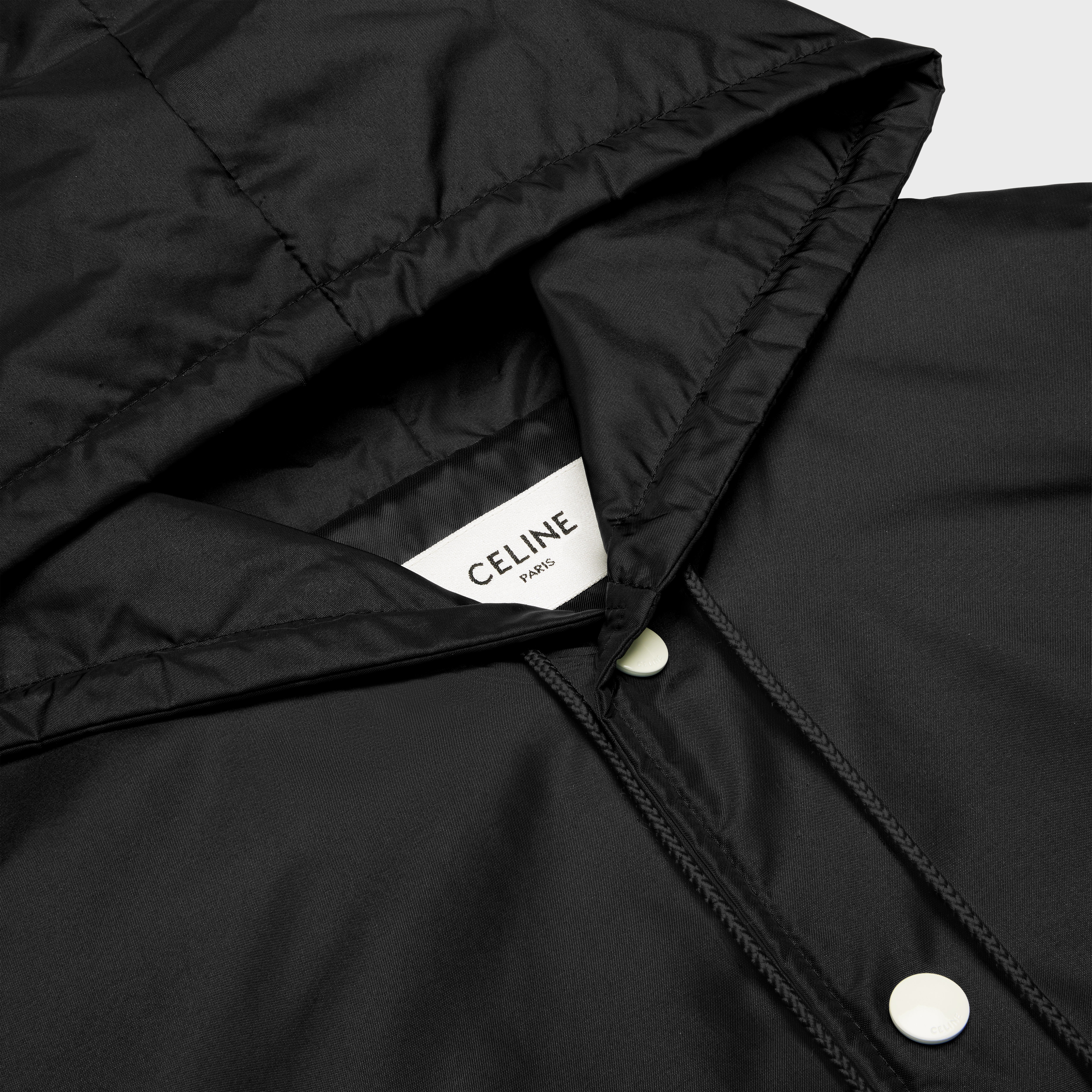 CELINE celine hooded teddy jacket in light nylon | REVERSIBLE