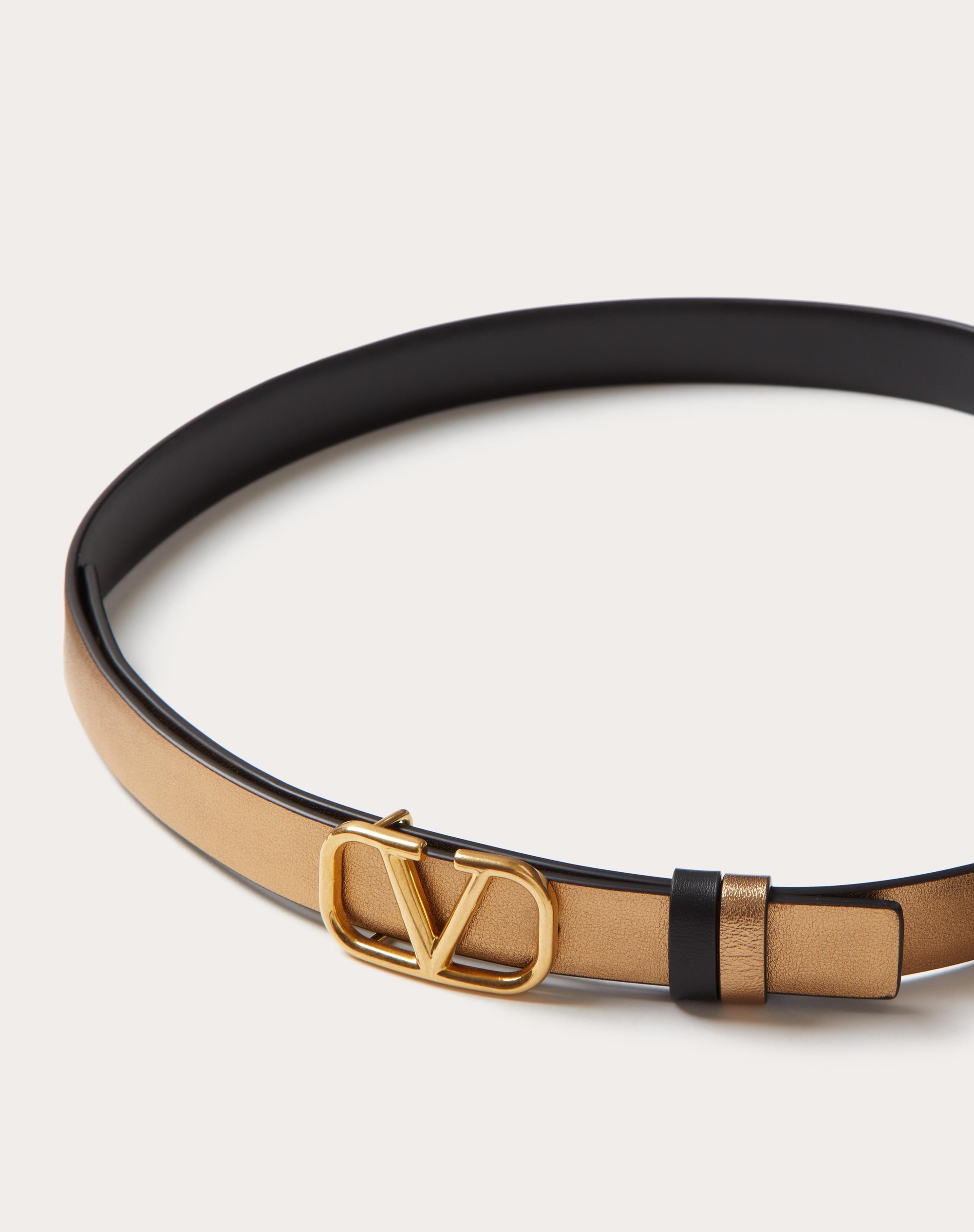 VLOGO SIGNATURE REVERSIBLE BELT IN SHINY AND METALLIC CALFSKIN 20MM - 4