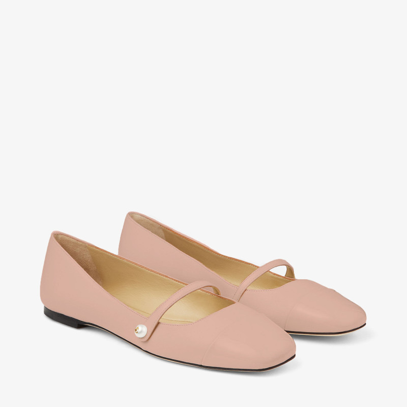 Elisa Flat Ballet Pink Nappa and Patent Leather Flats 2