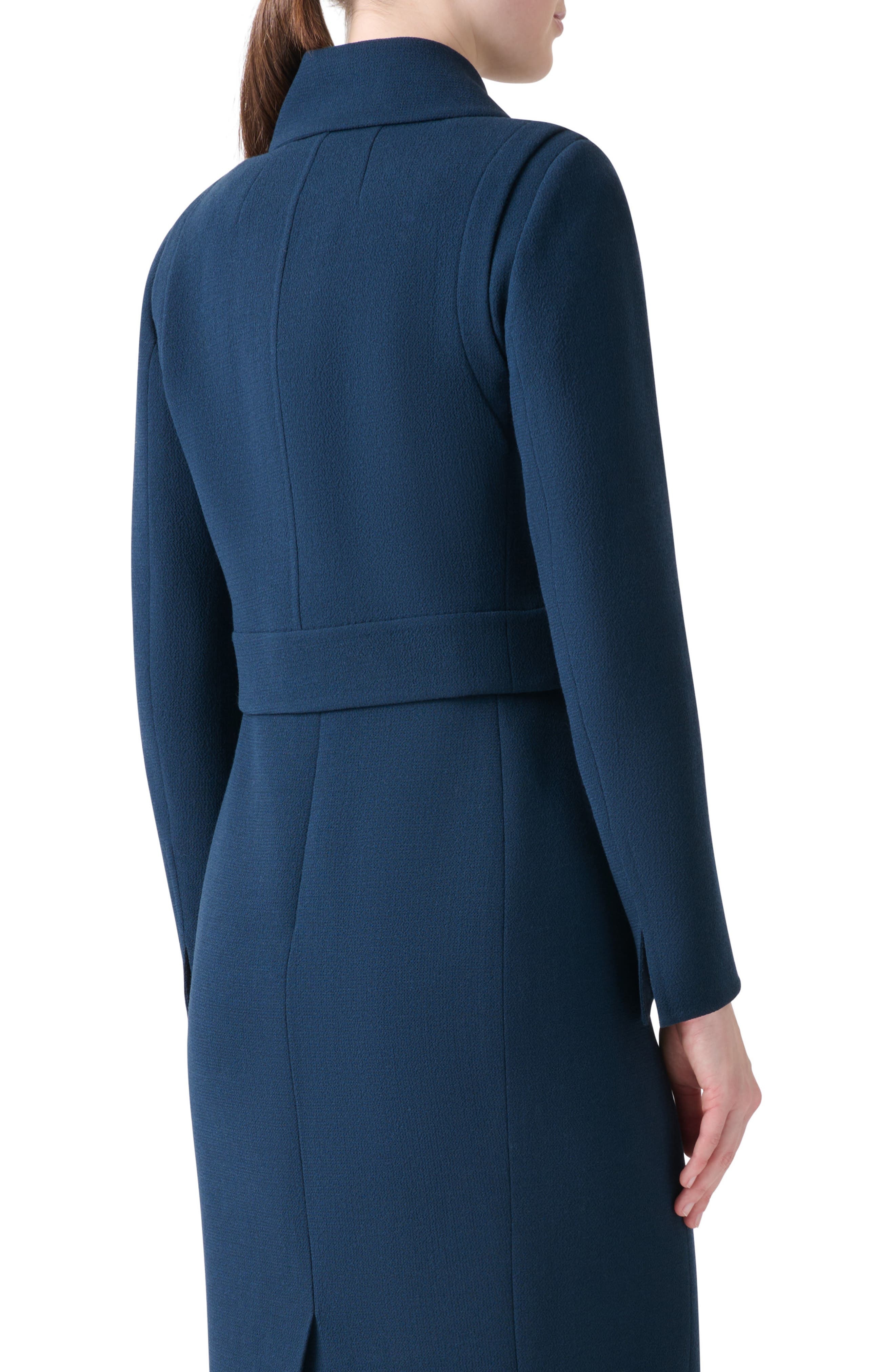 Akris Dana Double Face Wool Crepe Crop Jacket in Denim Blue at Nordstrom - 2