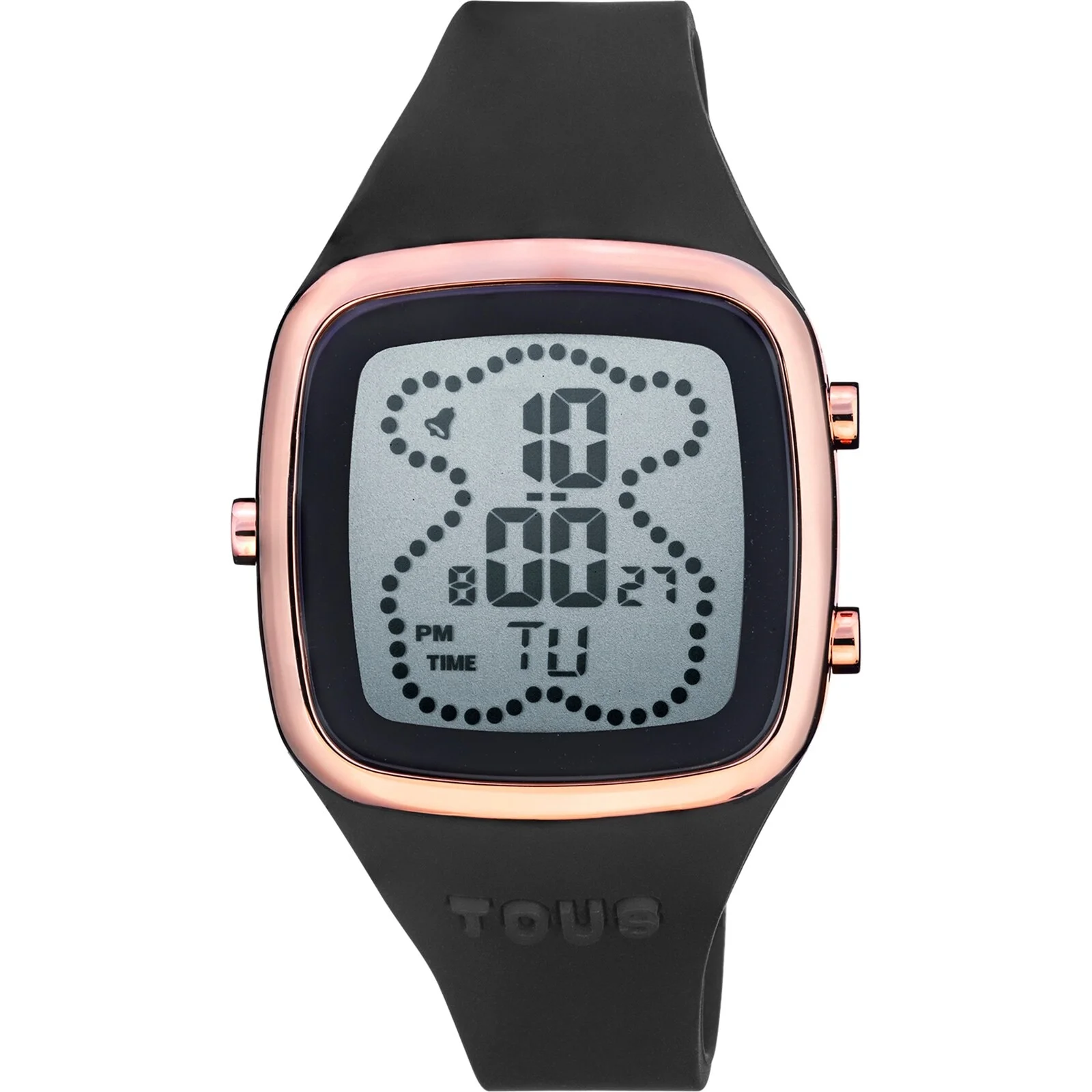 Digital Watch with black silicone strap and rose-colored IPRG steel case TOUS B-Time - 1