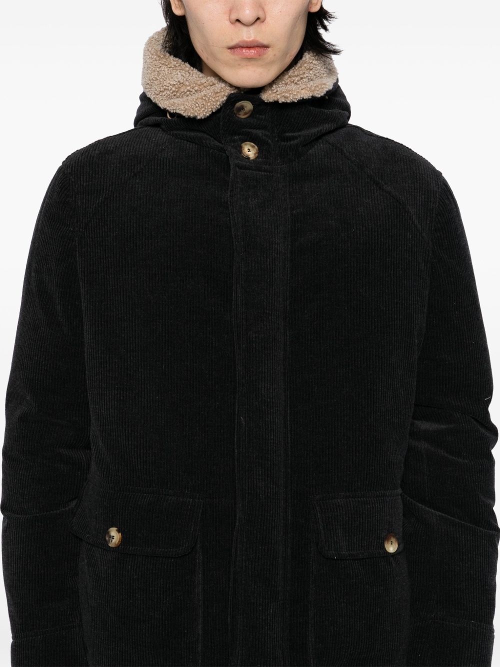 corduroy single breasted coat - 5