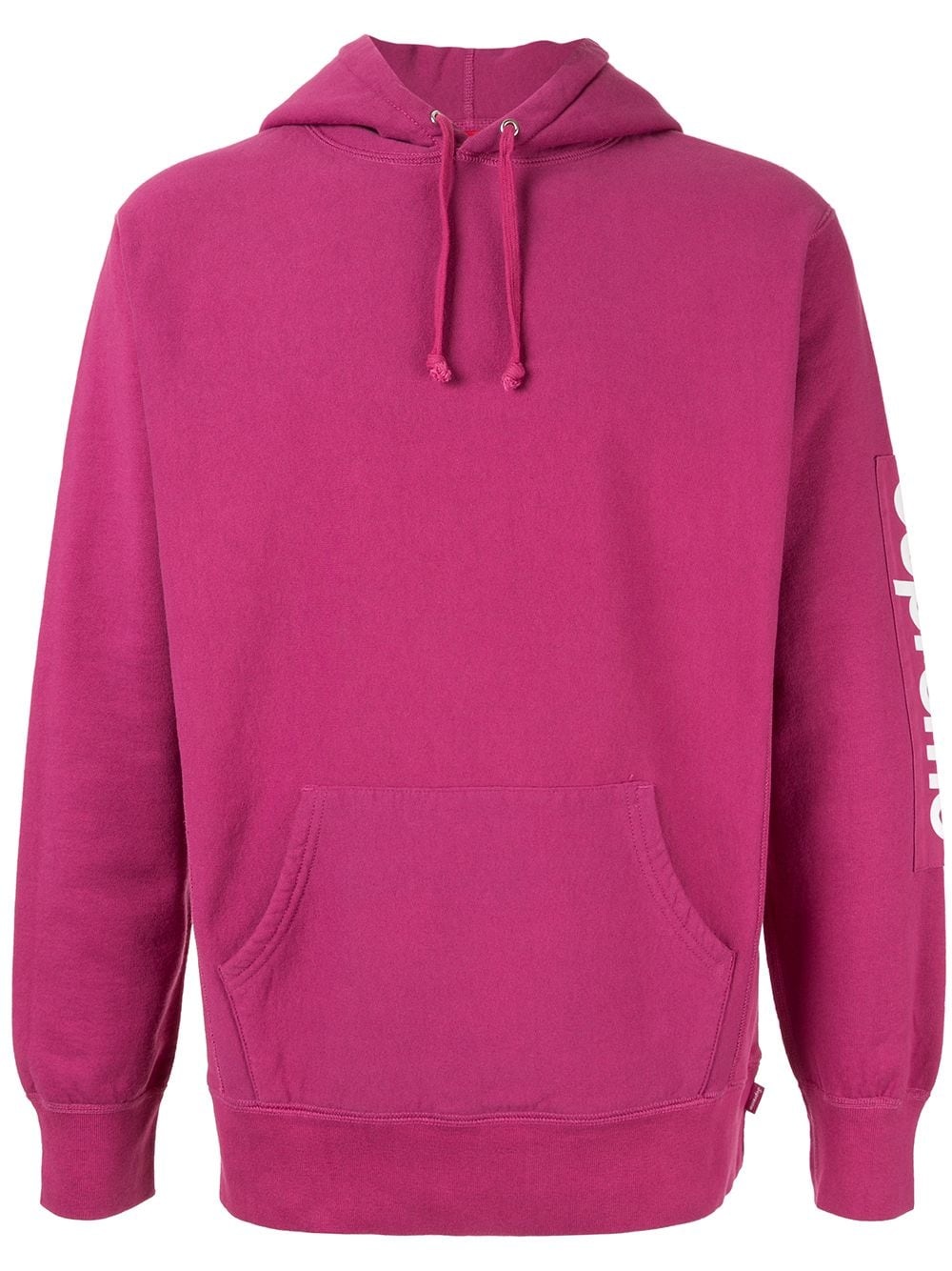 sleeve patch hooded sweatshirt - 1