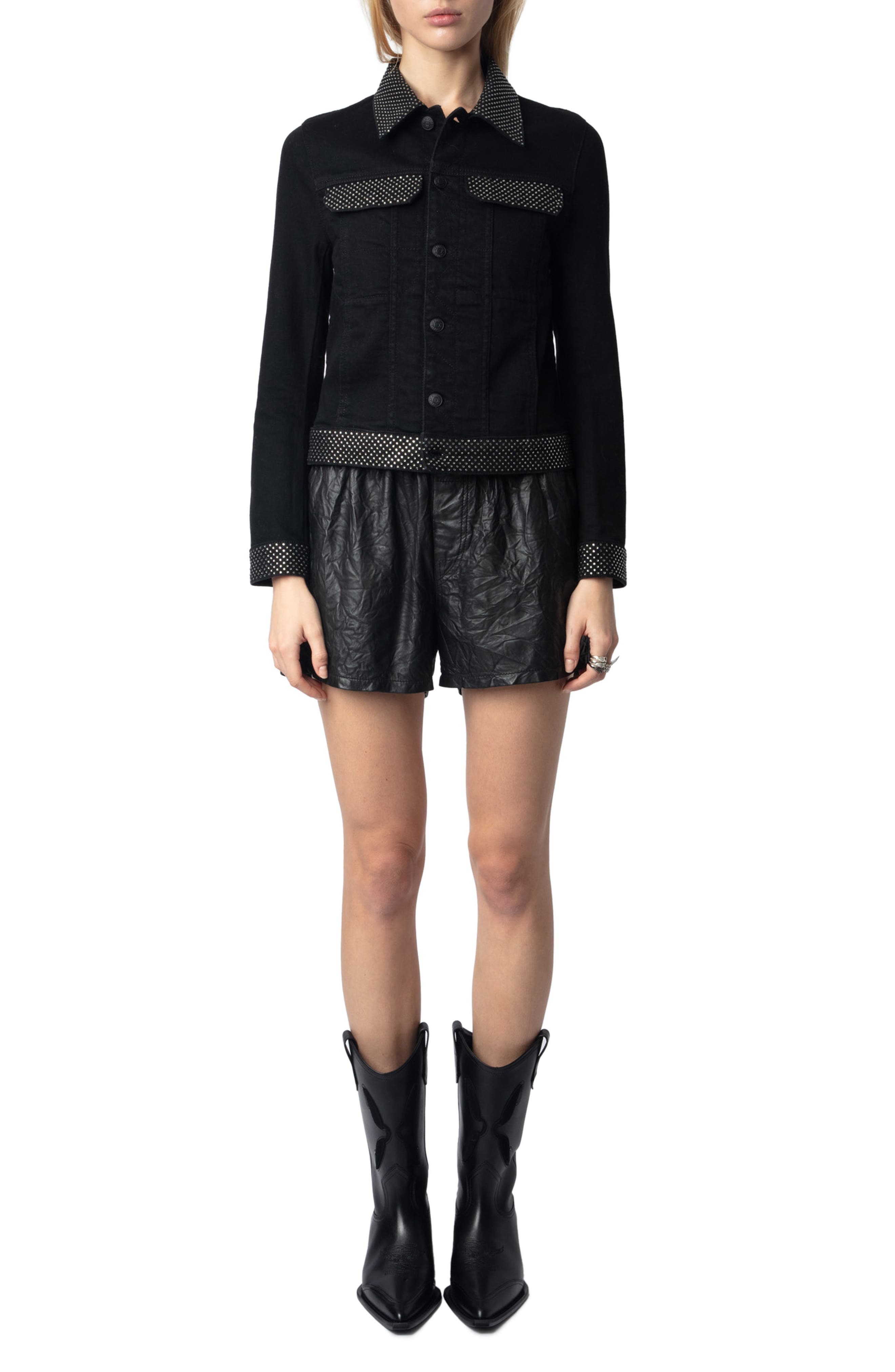 Zadig & Voltaire Kioky Denim Jacket in Black at Nordstrom - 7