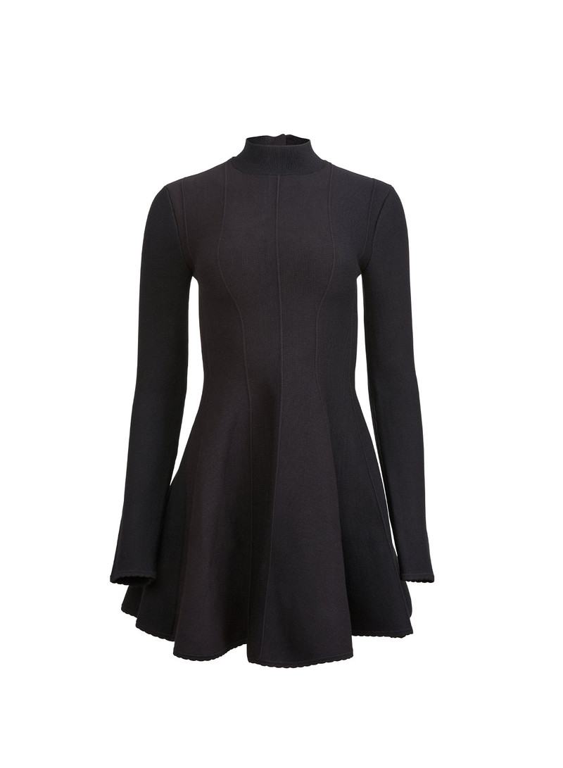 Long Sleeve Flared Corset Dress - 1