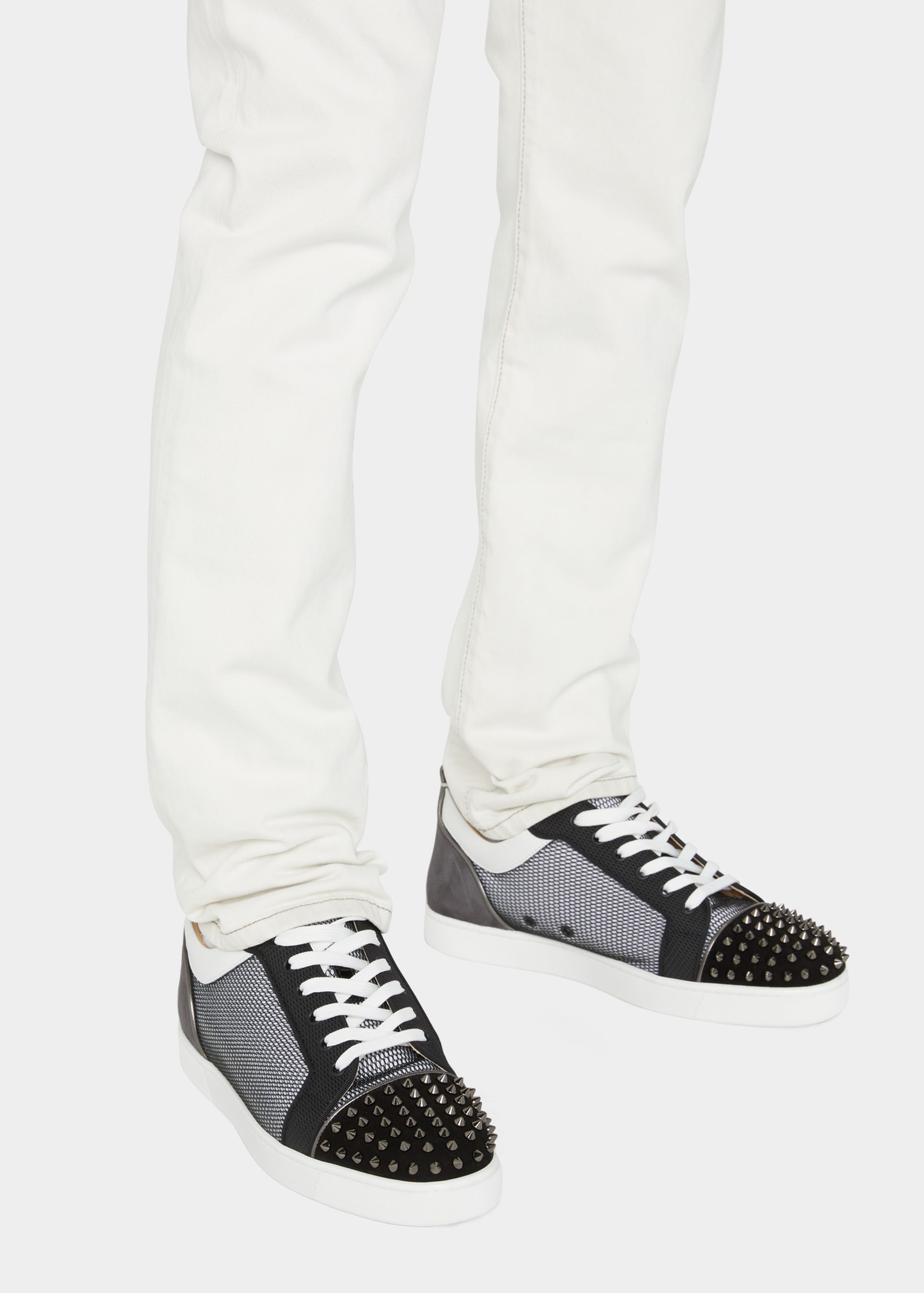 Christian Louboutin Men's Louis Orlato Flat Spikes High-Top Sneakers -  Bergdorf Goodman