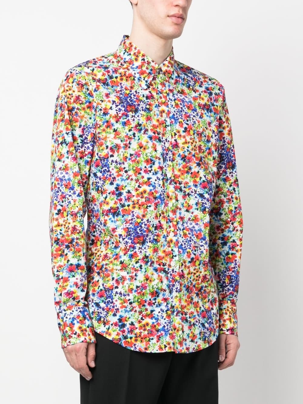 floral-print cotton shirt - 3