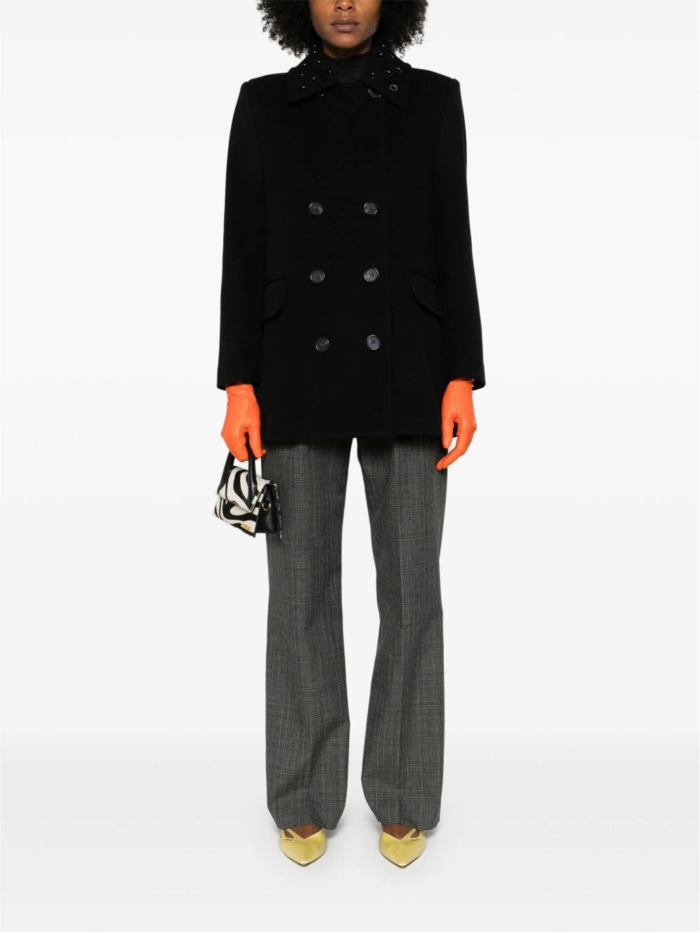 eyelet-detail coat - 2