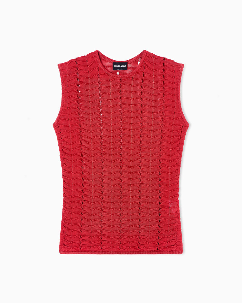 VISCOSE TOP WITH A RUFFLE MOTIF 1