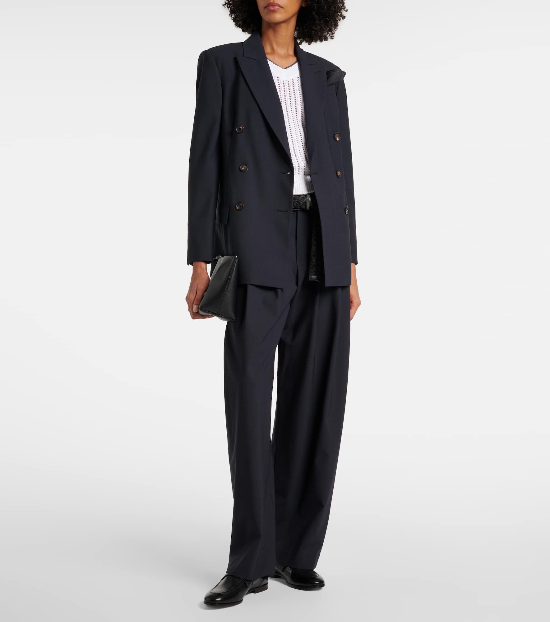 Wool-blend wide-leg pants - 2