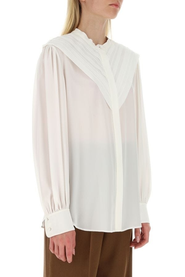 Ivory crepe blouse - 4