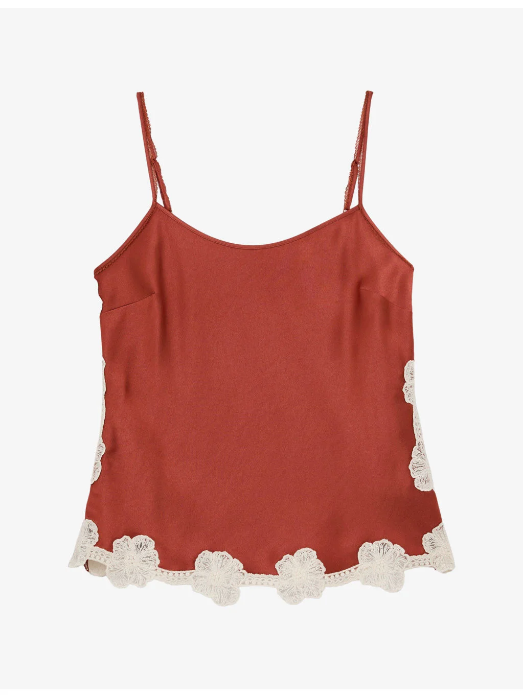 Doa Floral-Lace Stretch-Satin Top - 1