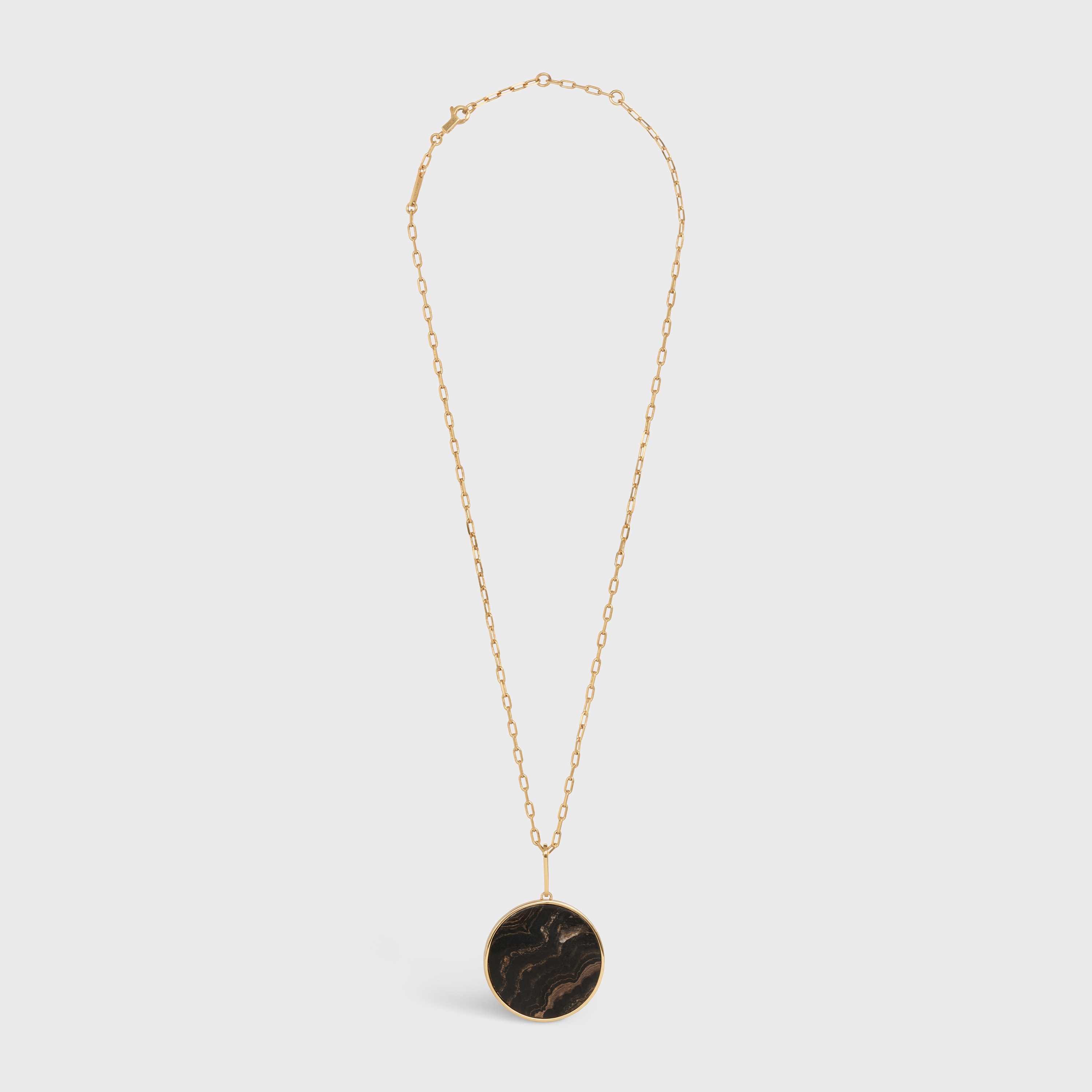 Boheme Medal in Brass with Gold Finish and Python Stone - 1