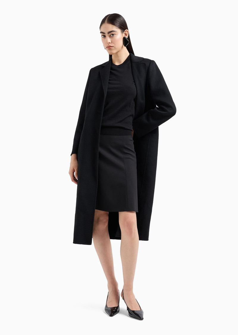 EMPORIO ARMANI Short-sleeved jumper in plain-knit pure virgin wool outlook