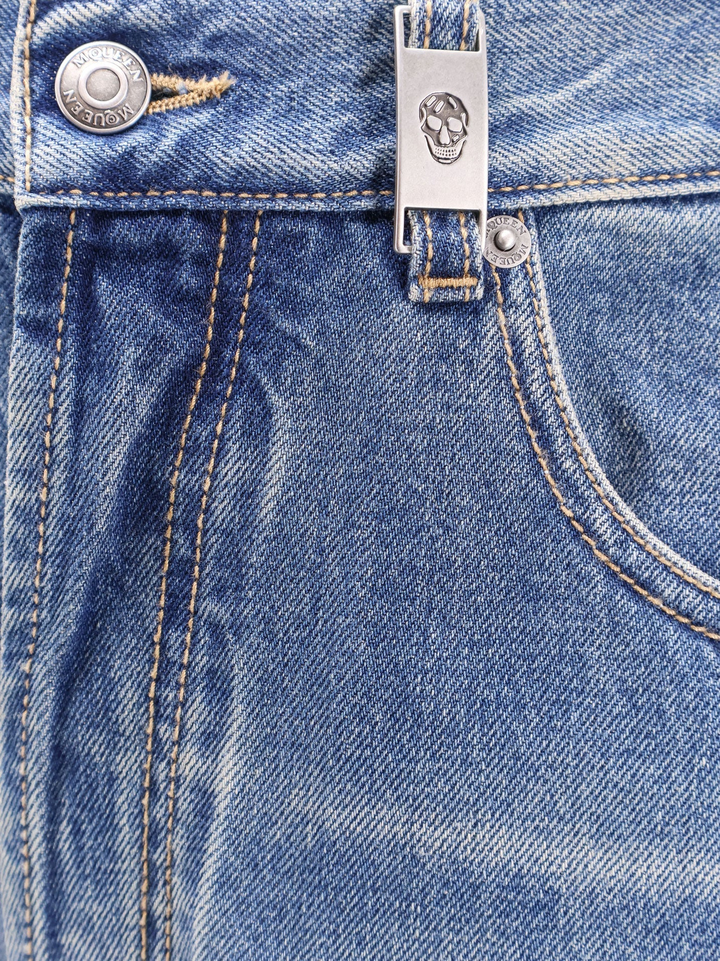 Alexander Mcqueen Washed Blue Straight Leg Jeans - 4