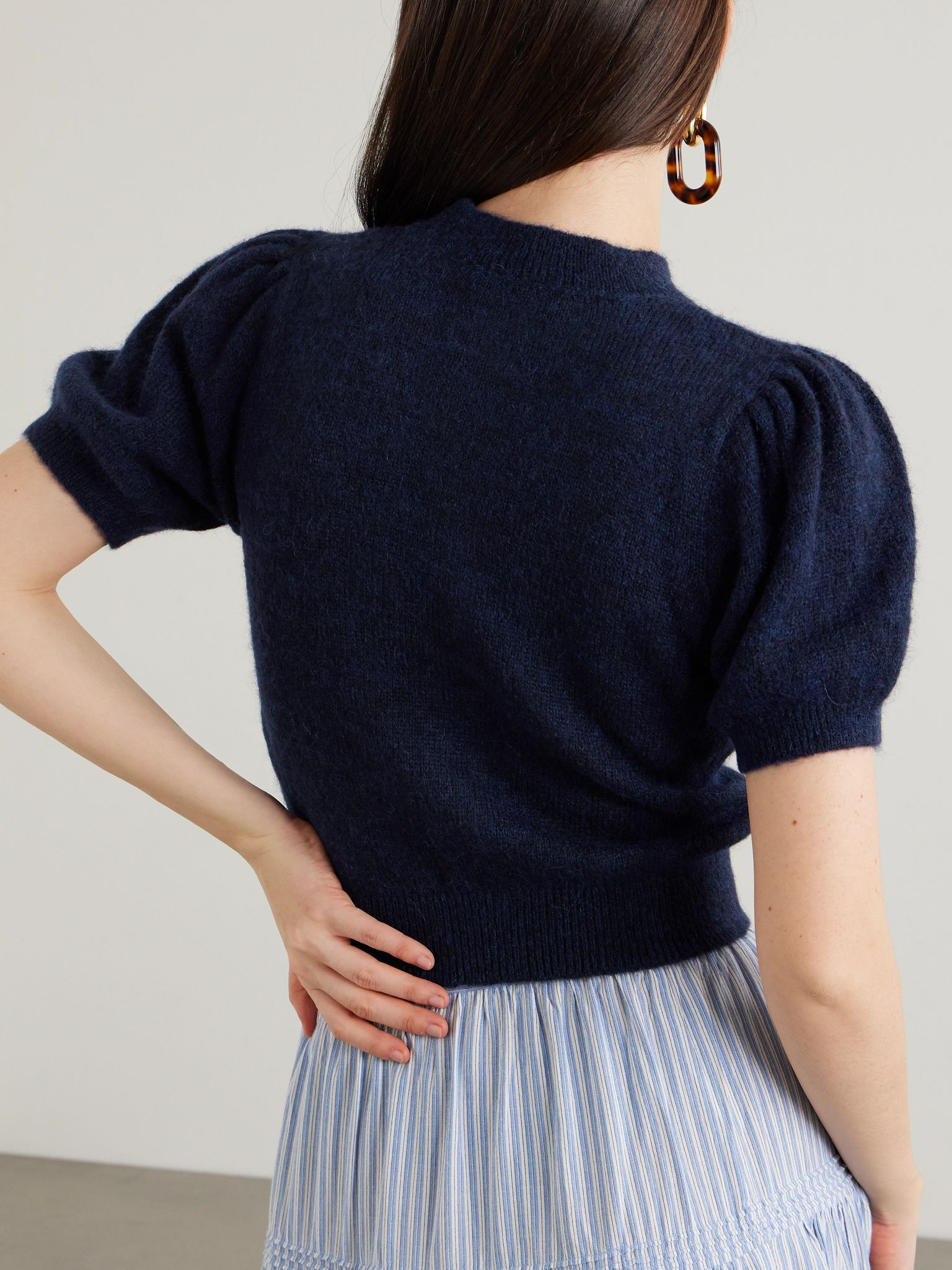 Anisa alpaca-blend cardigan Navy - 4
