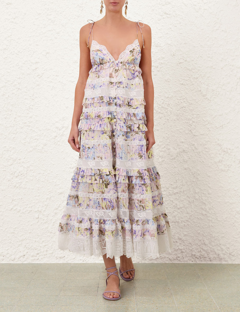 Zimmermann SOLSTICE TIERED MIDI DRESS outlook
