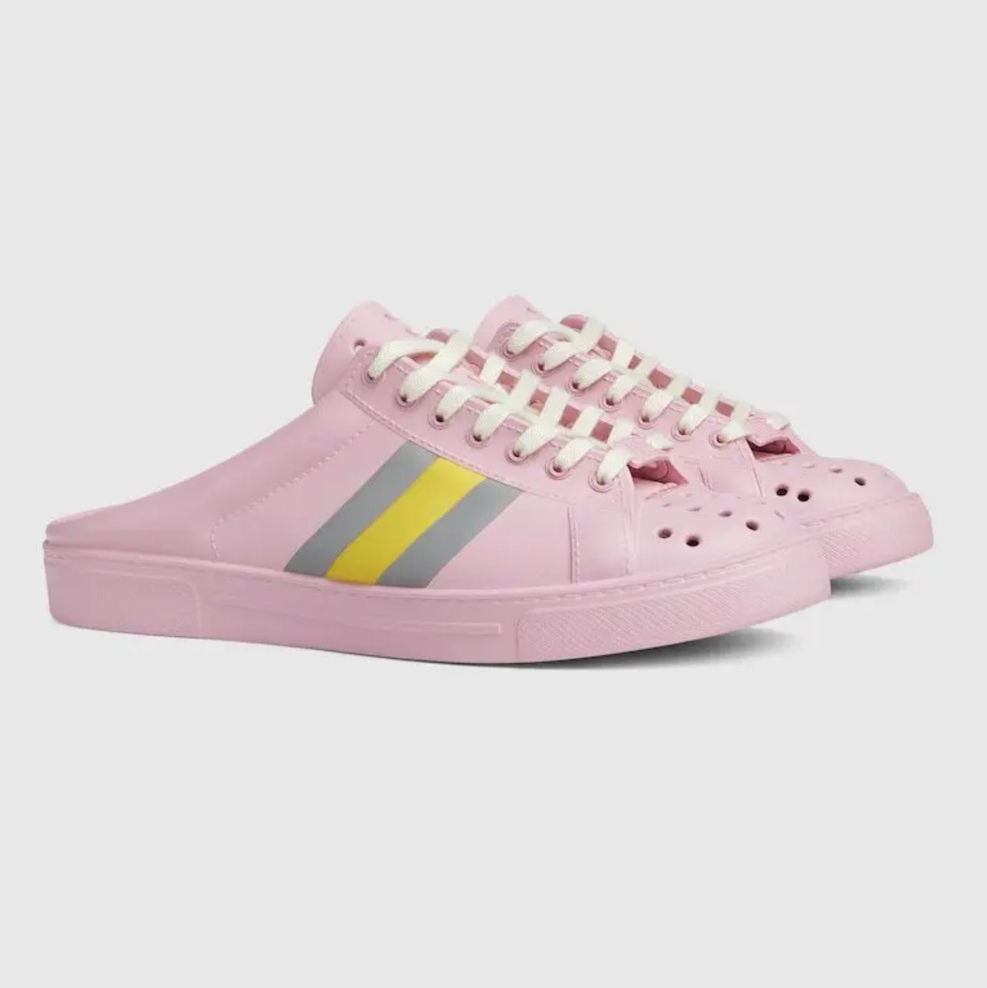 Gucci Ace Web Rubber Mules - 2