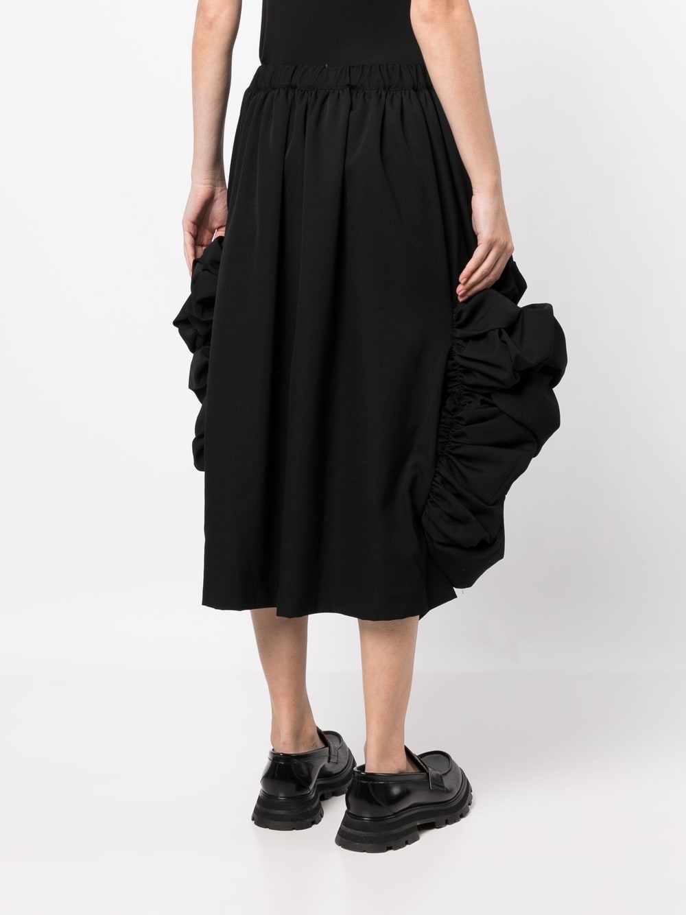 gathered-detailing midi skirt - 4