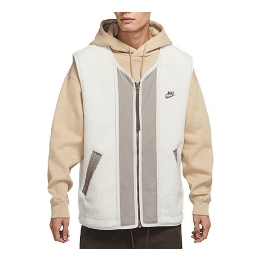 Men's Nike Sportswear Sport Essentials+ Embroidered Logo Fleece Zipper Mineral Gray Vest DD5026-072 - 1