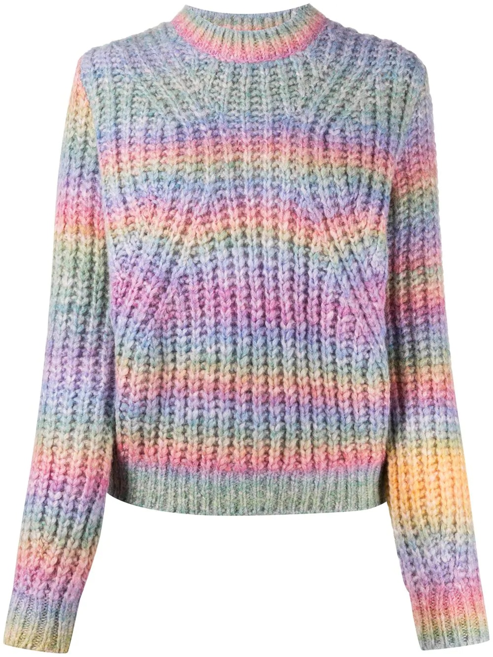 rainbow-stripe knitted jumper - 1