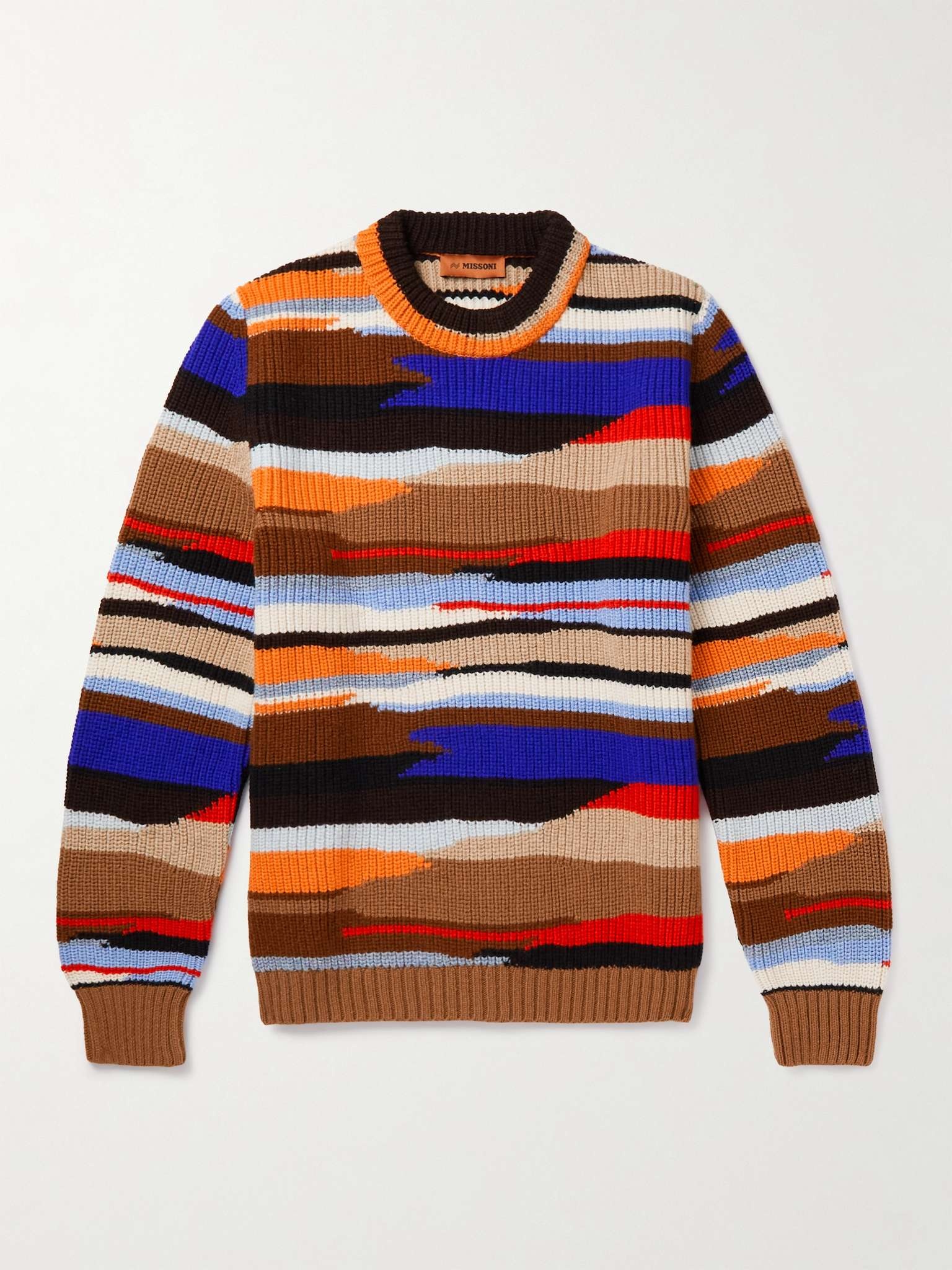 Striped Intarsia Wool Sweater - 1