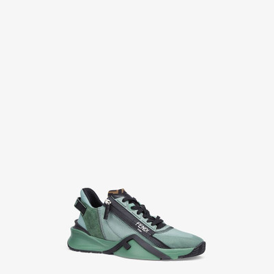 FENDI Green nylon low-tops outlook