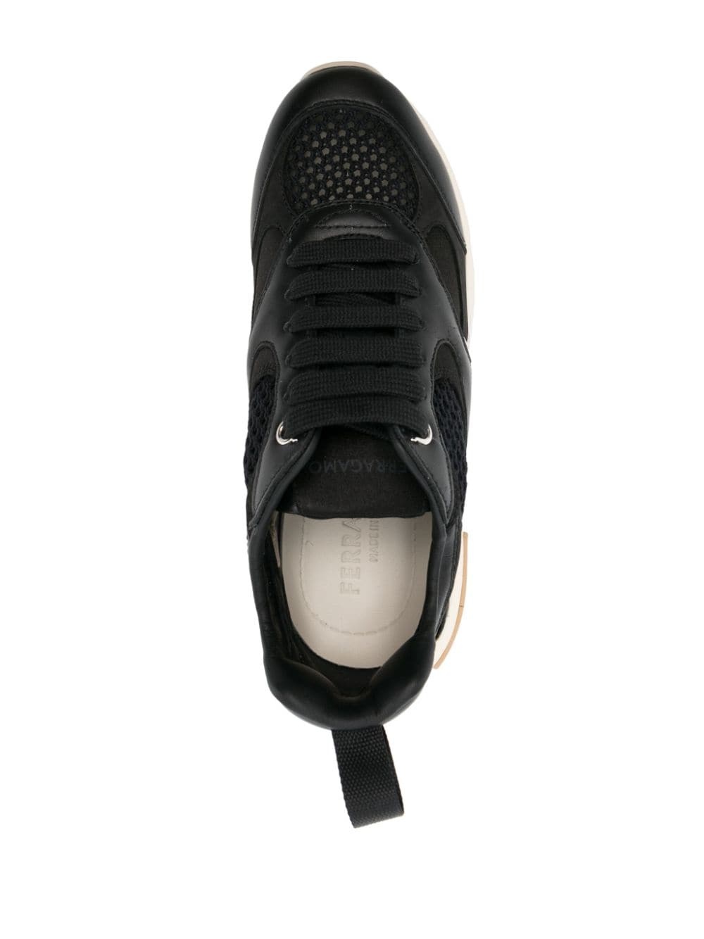 almond-toe panelled leather sneakers - 4