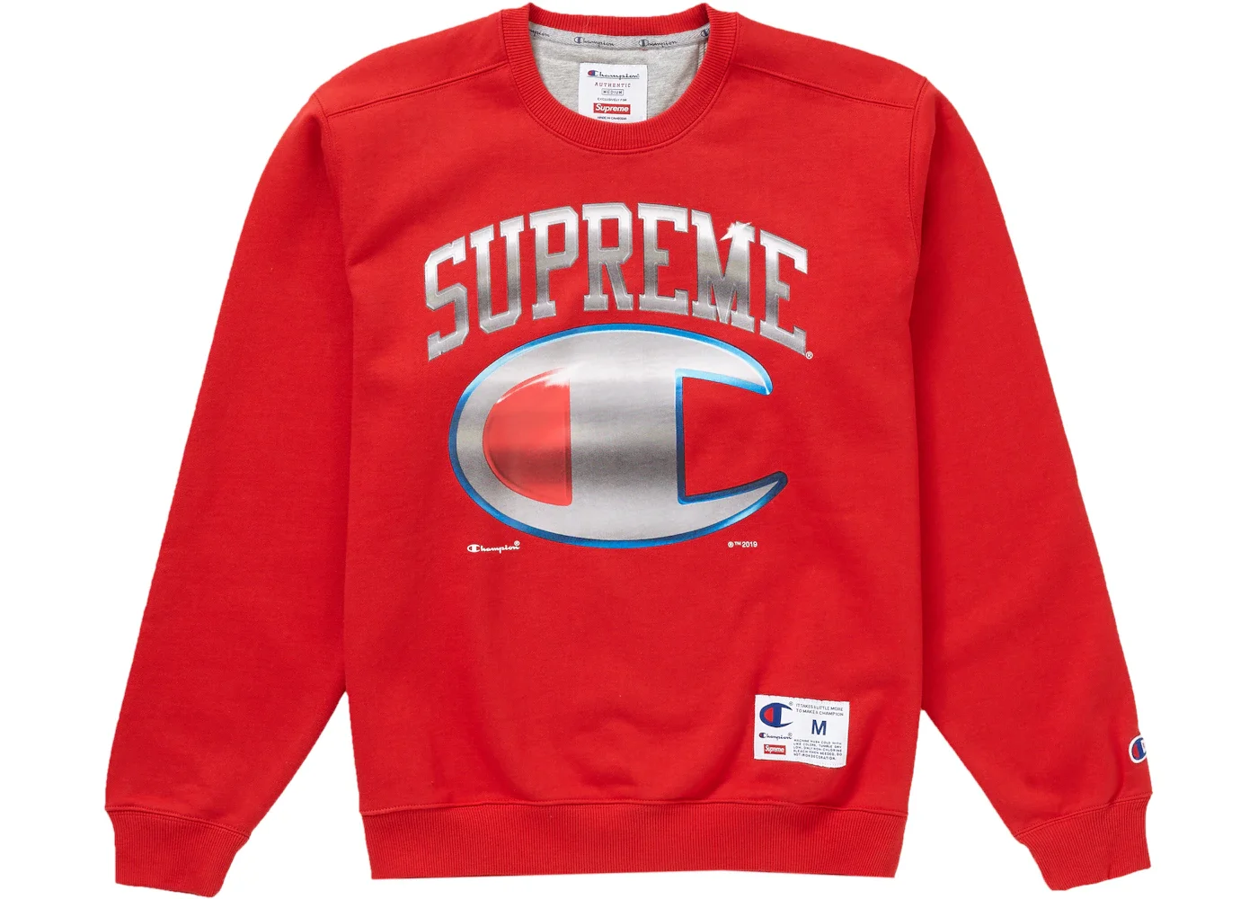 Supreme Champion Chrome Crewneck Red - 1