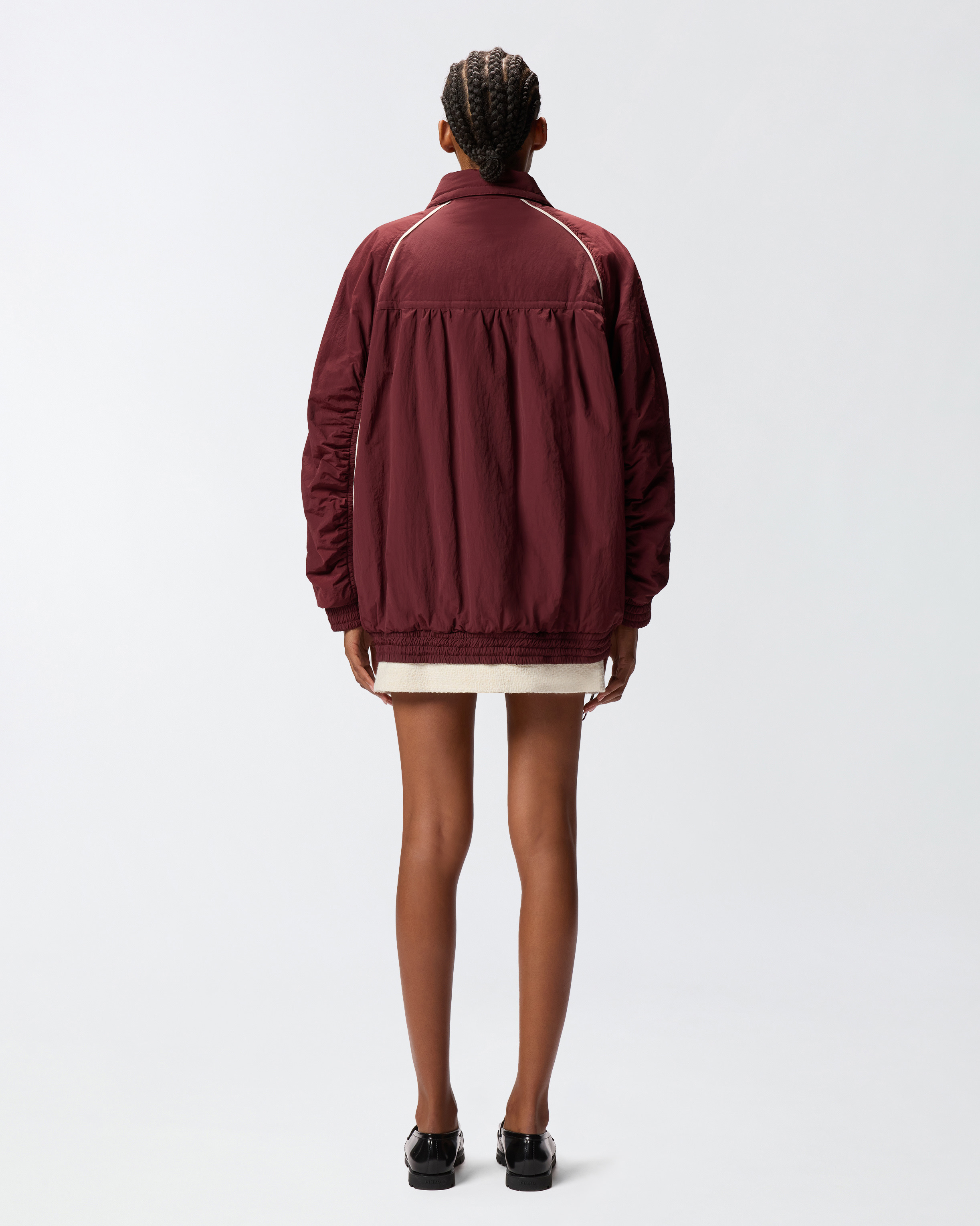 OVERSIZED BLOUSON JACKET WITH CONTRASTING EDGING - 4