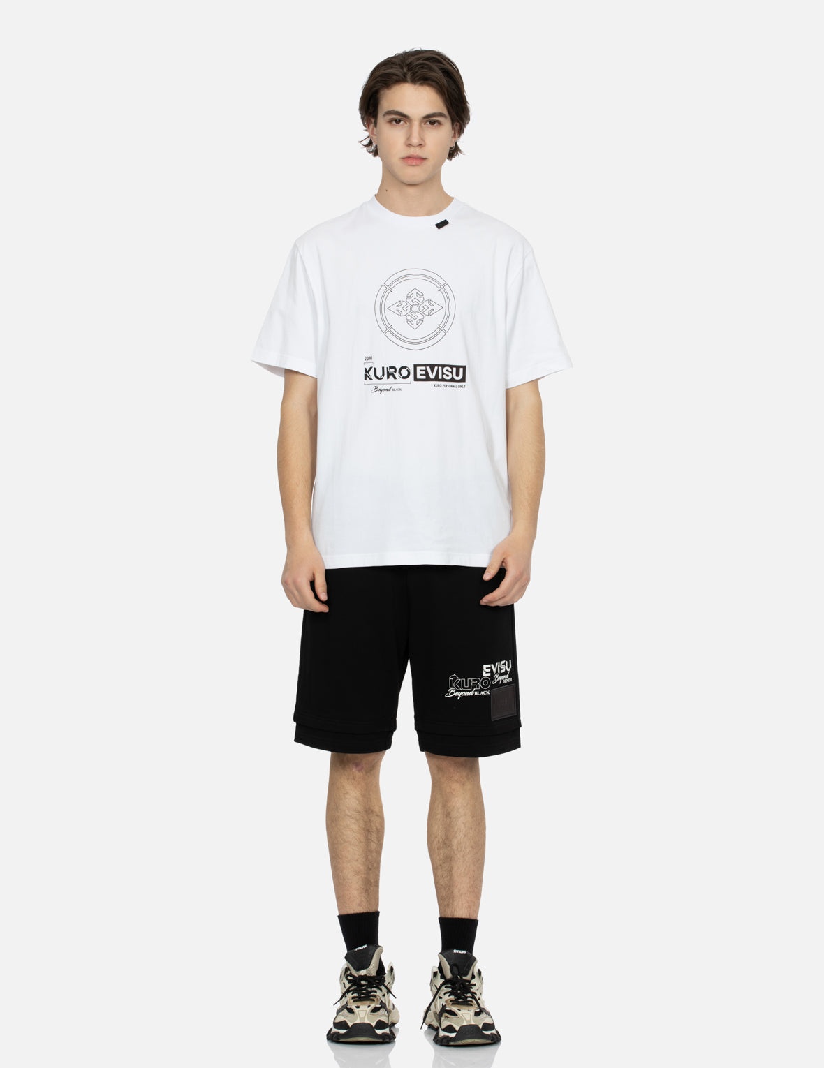 Kamon and Iridescent Seagull Print Regular Fit T-Shirt - 5