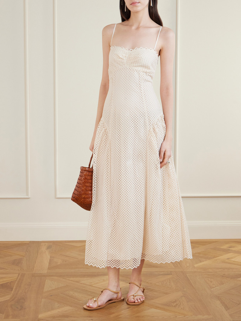 ULLA JOHNSON Isotta Eyelet-embellished Cotton Midi Dress outlook