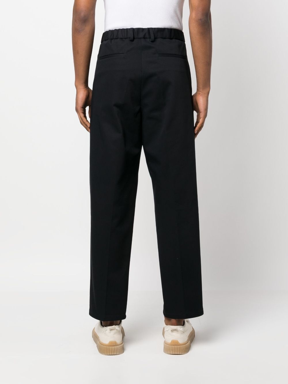 straight-leg cotton trousers - 4